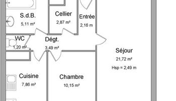 appartement 2 pièces à louer MONS EN BAROEUL 59370 54.56 m²