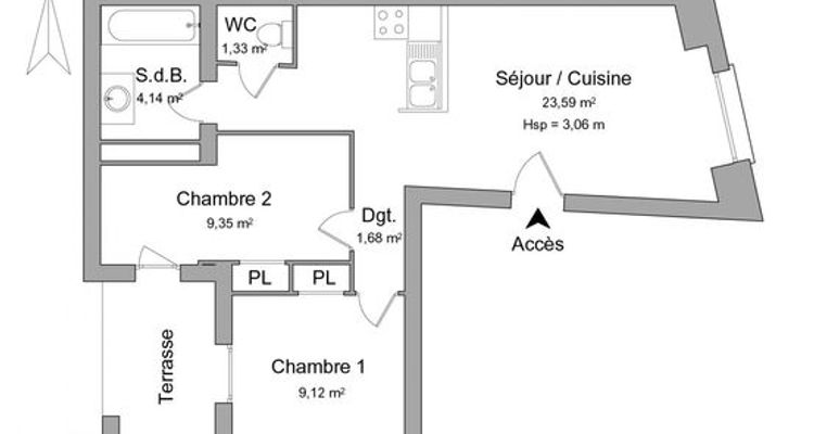 appartement 3 pièces à louer BORDEAUX 33800 49.18 m²