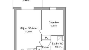 appartement 2 pièces à louer TOULOUSE 31200 41.85 m²