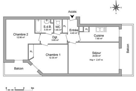 appartement 3 pièces à louer PONTOISE 95300 67.35 m²
