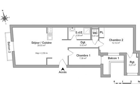 Vue n°3 Appartement 3 pièces T3 F3 à louer - Beziers (34500)