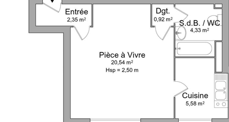 appartement 1 pièce à louer TOURS 37000 33.7 m²