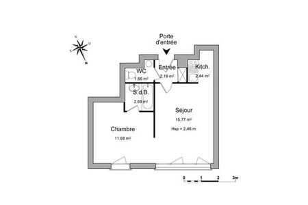 Vue n°2 Appartement 2 pièces à louer - CAEN (14000) - 36.43 m²