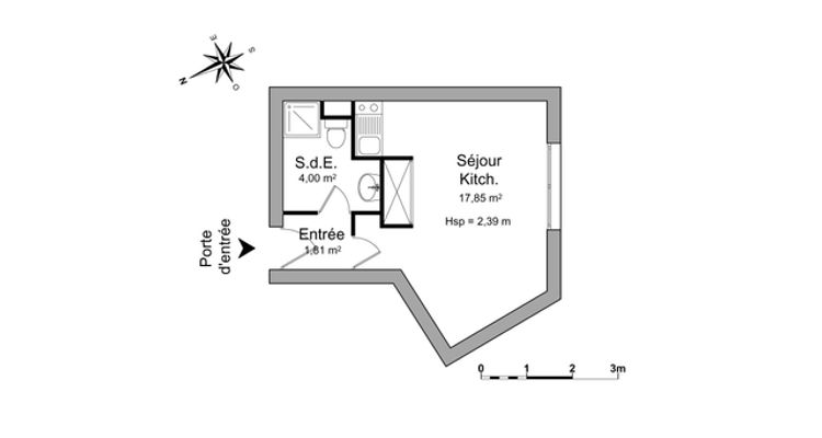 appartement 1 pièce à louer MERIGNAC 33700 23.5 m²