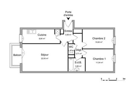 appartement 3 pièces à louer SAINT-GRATIEN 95210 64.73 m²