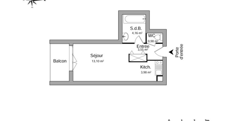 appartement 1 pièce à louer MONTPELLIER 34090 25.8 m²