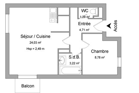 Vue n°2 Appartement 2 pièces T2 F2 à louer - Cahors (46000)