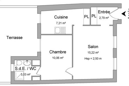 Vue n°2 Appartement 2 pièces T2 F2 à louer - La Tour Du Pin (38110)