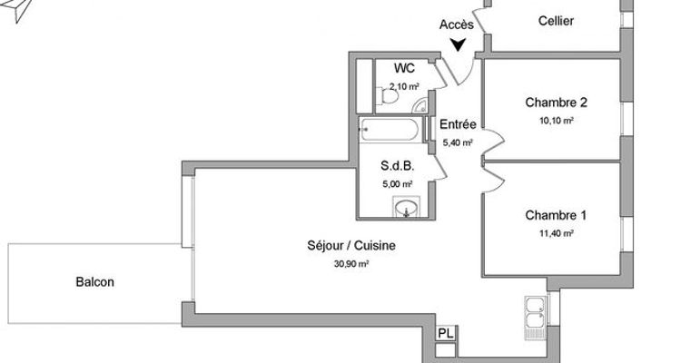 appartement 3 pièces à louer SCHILTIGHEIM 67300 64.9 m²