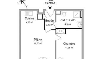 appartement 2 pièces à louer LE PETIT QUEVILLY 76140 42.1 m²