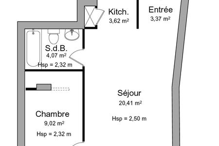 Vue n°2 Appartement 2 pièces T2 F2 à louer - Rennes (35000)