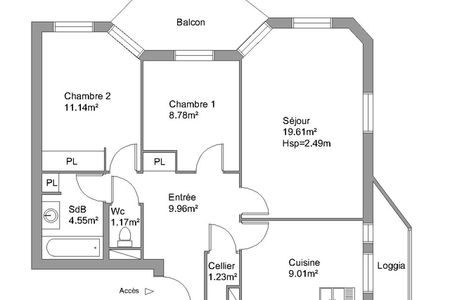 appartement 3 pièces à louer GRENOBLE 38100 65.5 m²