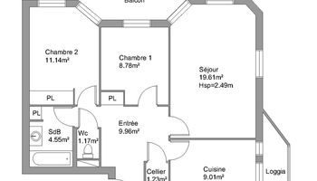 appartement 3 pièces à louer GRENOBLE 38100 65.5 m²