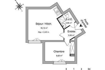 Vue n°3 Appartement 2 pièces T2 F2 à louer - Rennes (35000)