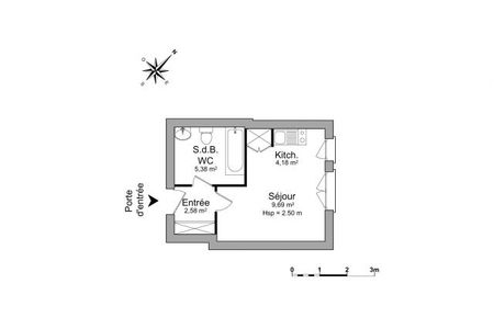 Vue n°2 Appartement 1 pièce à louer - STRASBOURG (67000) - 21.83 m²